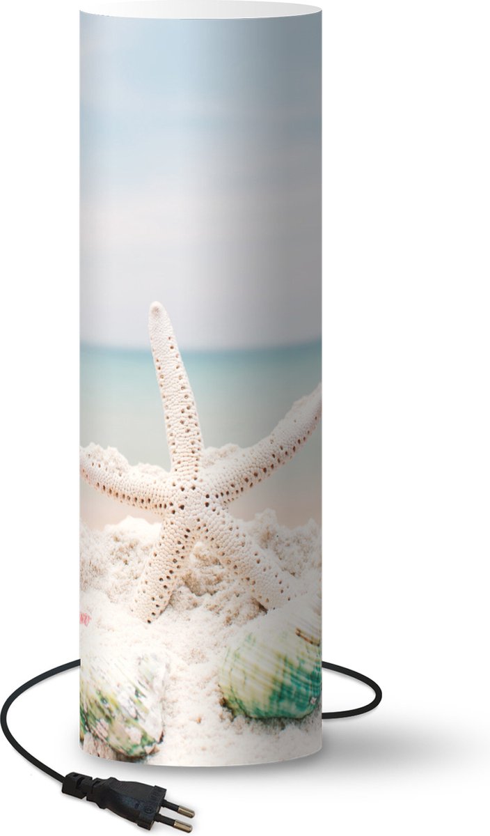 Lamp - Nachtlampje - Tafellamp slaapkamer - Schelpen - Zeester - Strand - 60 cm hoog - Ø19.1 cm - Inclusief LED lamp