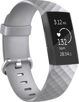 Jumada’s horlogeband - Fitbit Charge 3 - Gespsluiting - Grijs - Siliconen