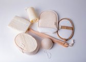Aurgan Loofah Douchepakket 6 in 1 - rugborstel - washand - spons - natuurlijke doucheset - duurzame set - moederdag cadeau