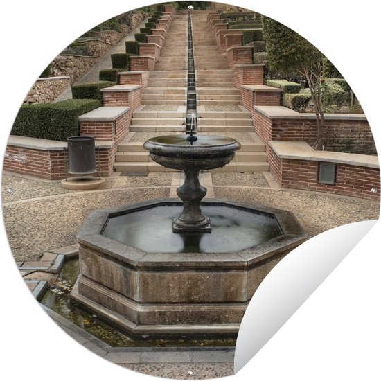 Gaan wandelen Graden Celsius Uitlijnen Tuincirkel Fontein in La Alcazaba - 90x90 cm - Ronde Tuinposter - Buiten |  bol.com