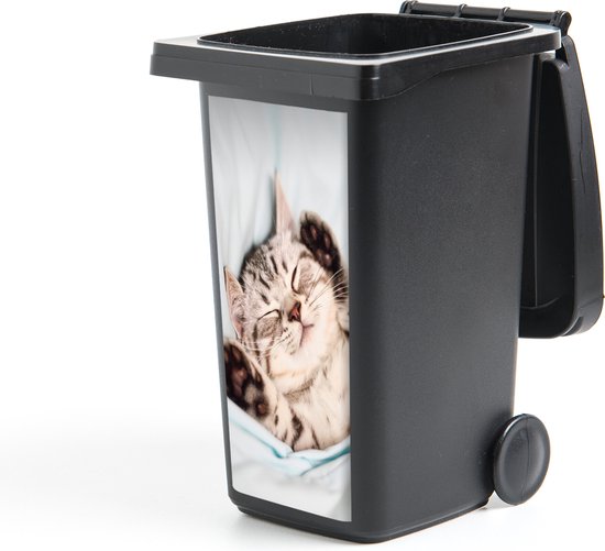 Container sticker Kitten - Grappig - Bed - Kinderen - Jongens - Meisjes - Kids - 44x98 cm - Kliko sticker
