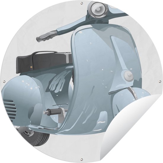 Tuincirkel Een illustratie van een grijze scooter - 60x60 cm - Ronde Tuinposter - Buiten