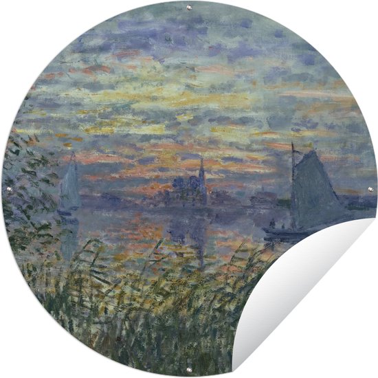 Tuincirkel Zonsondergang op de Seine - Claude Monet - 150x150 cm - Ronde Tuinposter - Buiten
