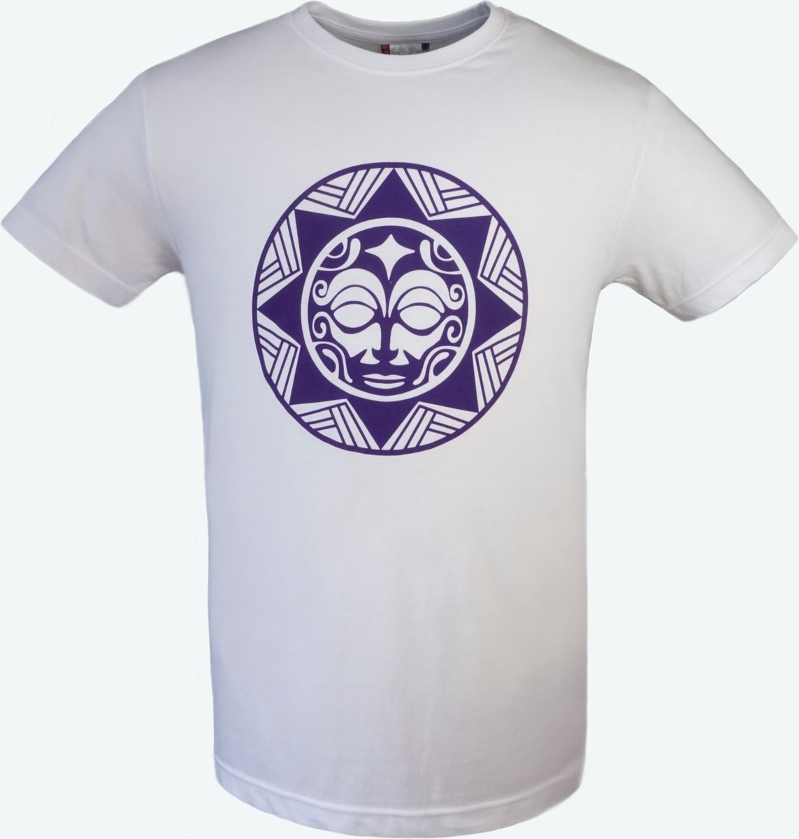 T-shirt heren wit met print Warrior maat XL