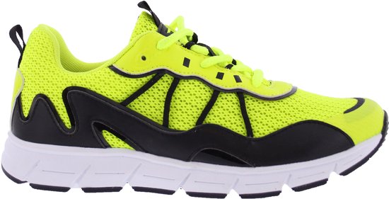 Piedro Sport - Jack - Sneakers - Zwart Geel - Vetersluiting - Schoenmaat 32 - Valt kleiner: bestel een maat groter