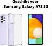 samsung galaxy A73 5G hoesje anti shock transparant achterkant + Screen Protector - samsung a73 5g hoesje anti stoot back cover doorzichtig + Tempert Glas