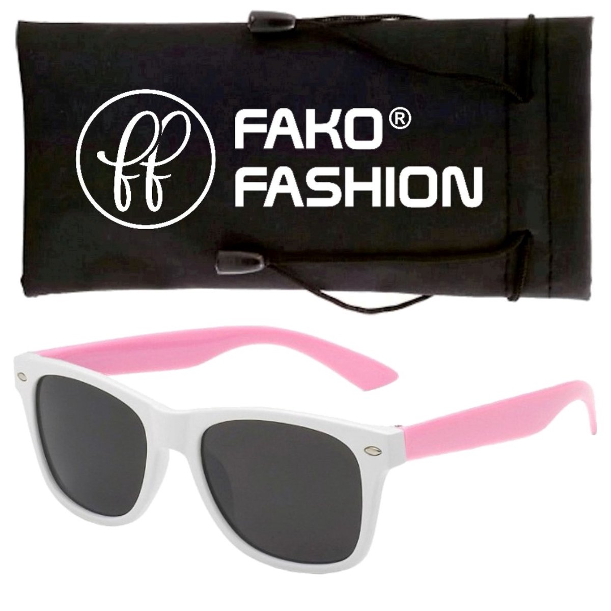 Fako Fashion® - Kinder Zonnebril - Duo - Wit/Roze