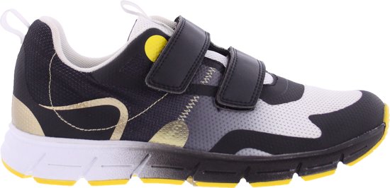 Piedro Sport - Rens - Sneakers - Grijs Zwart Geel - Klittenbandsluiting - Schoenmaat 33 - Valt kleiner: bestel een maat groter