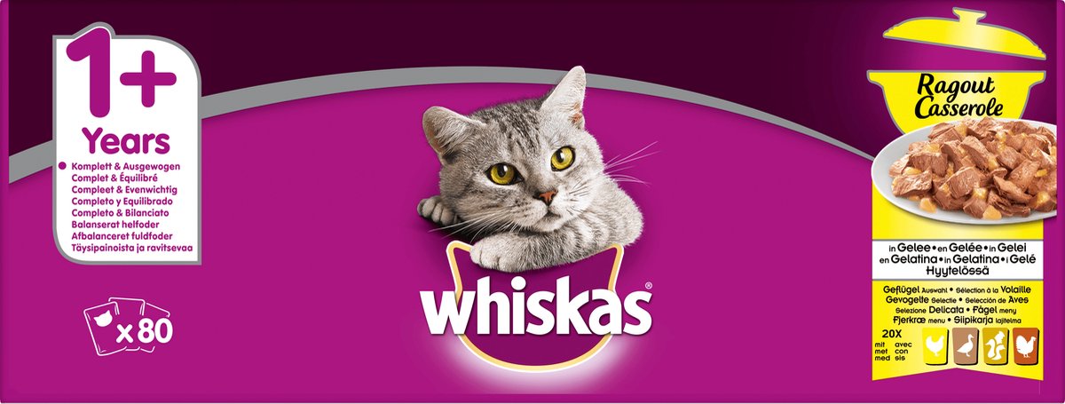 Whiskas Jelly Fish et Saveurs Traditionnelles 40 x 100 g