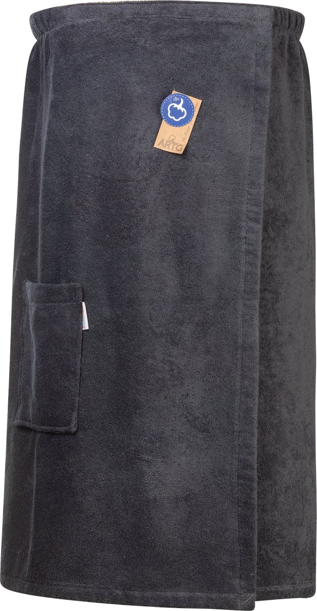 ARTG® Towelzz - Sauna Kilt - Dames - met Klittenband - Donkergrijs - Graphite - Maat XXL - (borstomvang tot 170cm omvang)