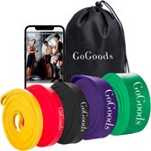 GoGoods® Weerstandsbanden - Fitness Elastiek Set - Resistance Band 2-57 kg - 5 Power Bands