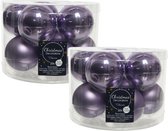 40x stuks kerstballen heide lila paars van glas 6 cm - mat/glans - Kerstboomversiering