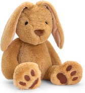 Keel Toys Knuffel konijn - bruin - pluche - knuffeldier - 18 cm