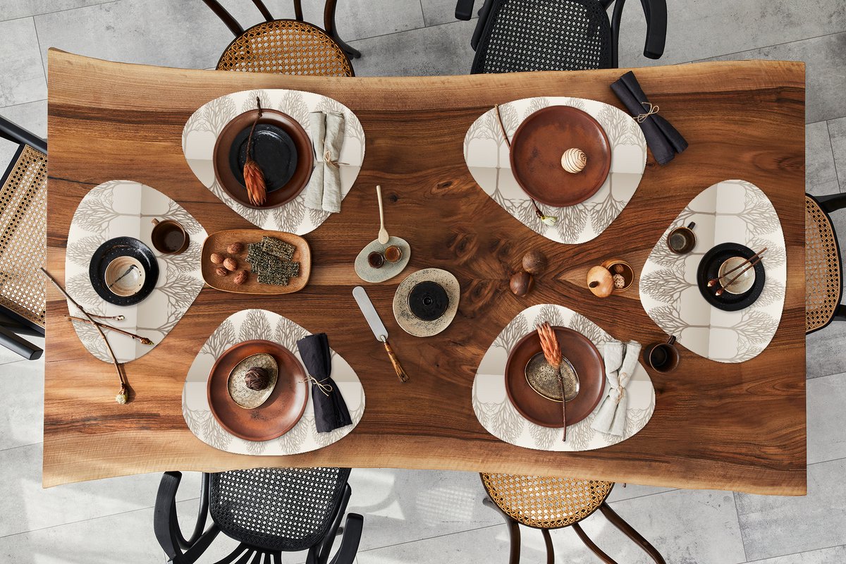 Placemat organisch - Placemats organic - Onderleggers - Design - Bomen - Bos - 6 stuks