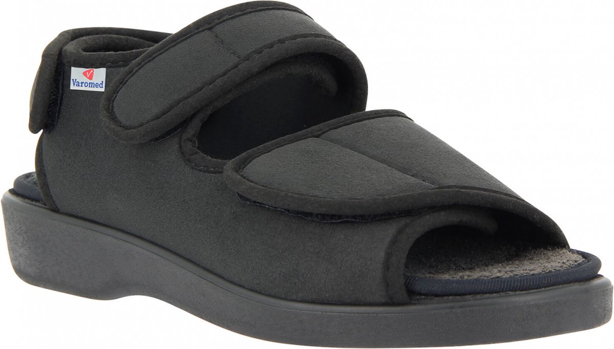 Verbandschoenen Varomed model Lugano - sandalen - maat 48 - zwart - met CE keurmerk voor medisch schoeisel - therapieschoenen - revalidatieschoenen -
