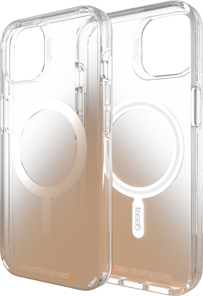 Gear4 Milan Snap Gradient iPhone 13 Pro Hoesje MagSafe - Stevige bescherming - Backcover case - MagSafe Magneet - Trendy Clear Case cover - Apple iPhone 13 Pro 6.1 inch hoes - Zwart | Goud