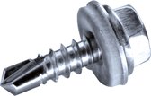 GOEBEL® - 250 x Zeskant boorschroeven (Ø x L) 6,3 x 19 mm RVS C1 (AISI 410) GOEBEL zilver GL met EPDM Ring DIN7504 K - Schroeven - 4060463190