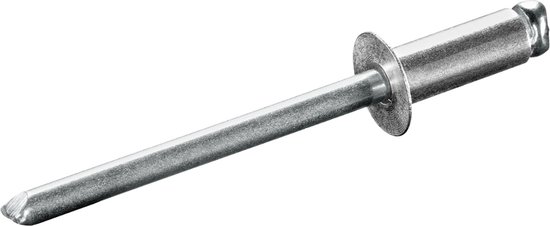 100 X Rivets Aveugles   X L  6,4 X 35 Mm Aluminium AlMG 3,5/ Acier Zingué Tête Plate STANDARD 7070164350 Iso15977 Goebel 97148105