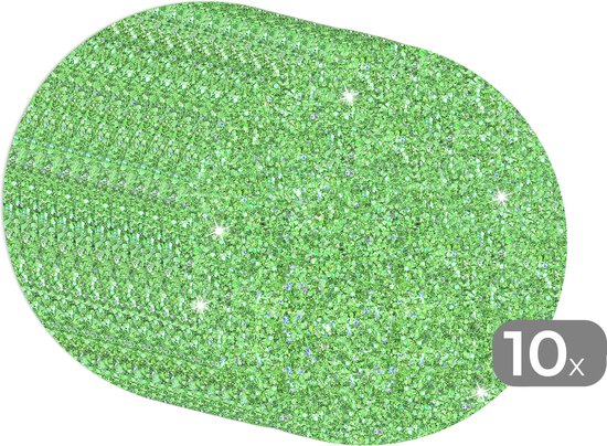 Sets de table ronds - Set de table - Napperons de table ronds - Olivine - Pierres précieuses - Zodiac - Pierre de naissance - Motifs - 10 pièces