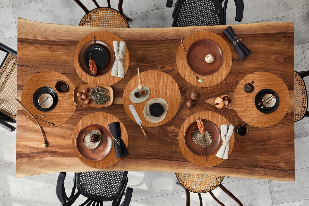 Ronde placemats - Onderlegger - Placemats rond - Roest print - Plaat - Staal - Patronen - 8 stuks