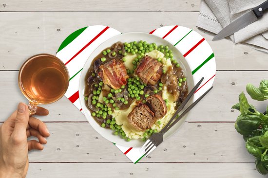 Dessous de verre - Napperons de table - Napperons de table coeur - Motifs - Noël - Rayures - 6 pièces - Noël - Cadeau - Cadeau de Noël homme, femme et enfant