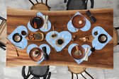 Onderleggers - Placemats - Placemats hartje - Patronen - Geboorte - Blauw - 10 stuks