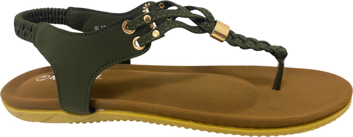 Mrchlabel Saf Dames Sandalen - Legergroen - Maat 39
