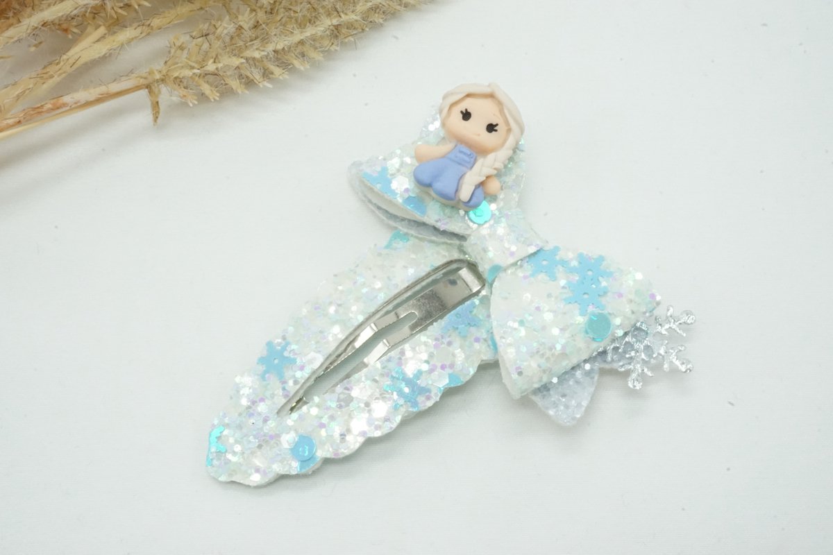 Frozen klik–klak clip – Elsa Frozen – 6 cm – Luxe accessoire - Klik-Klak clip - Bows and Flowers