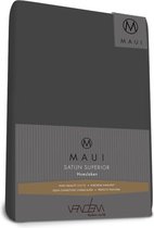 Maui - Van Dem -  satijn hoeslaken de luxe 180 x 220 cm antra