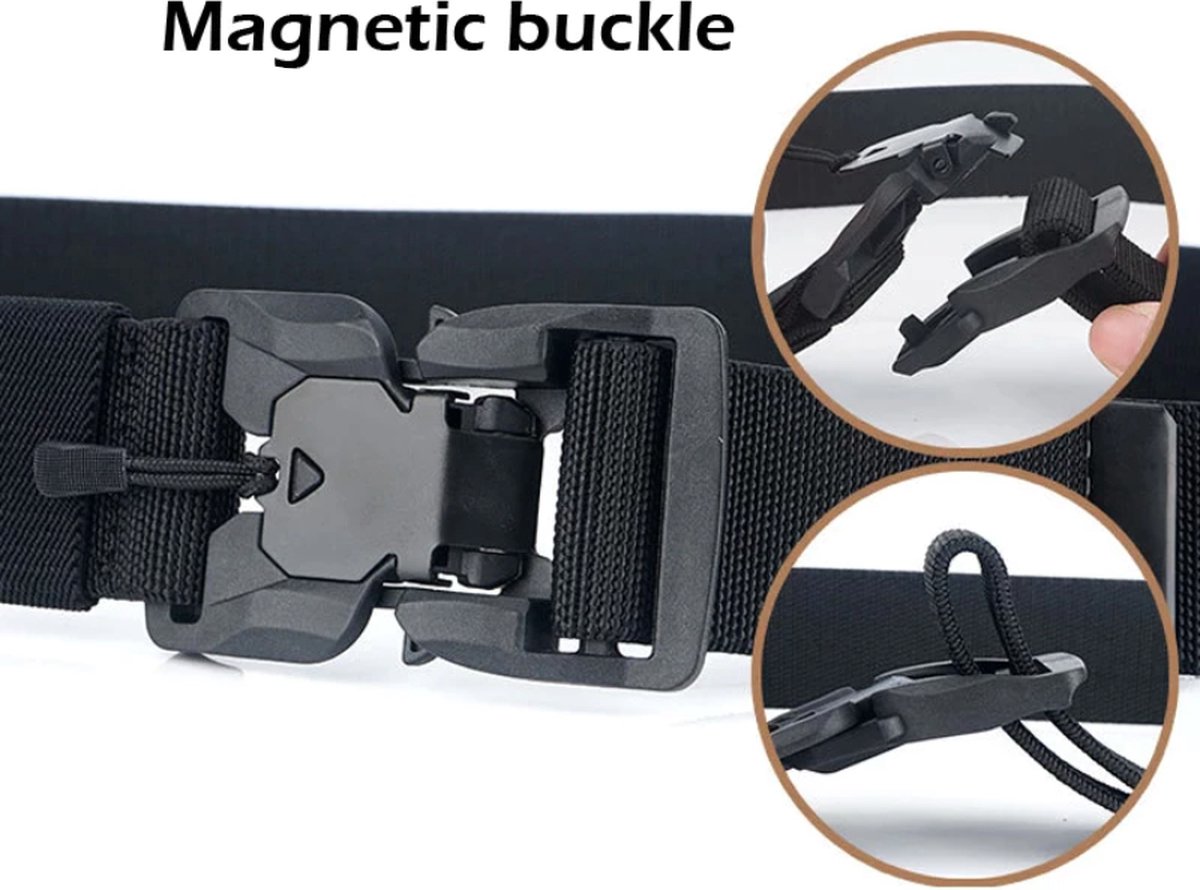 Bansga Tactische riem voor heren, militaire stijl, heavy duty riem, nylon, voor jacht, training, leger, hardlopen, zwart., Eén maat