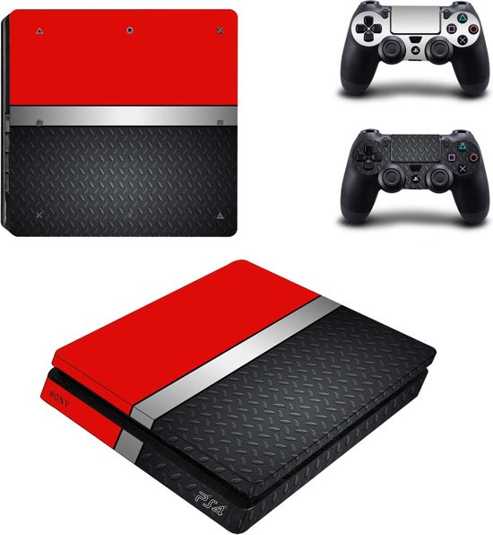 PS4 Slim Skin - Console Skin - Red Carbon - 1 console et 2 manettes  autocollants | bol.com