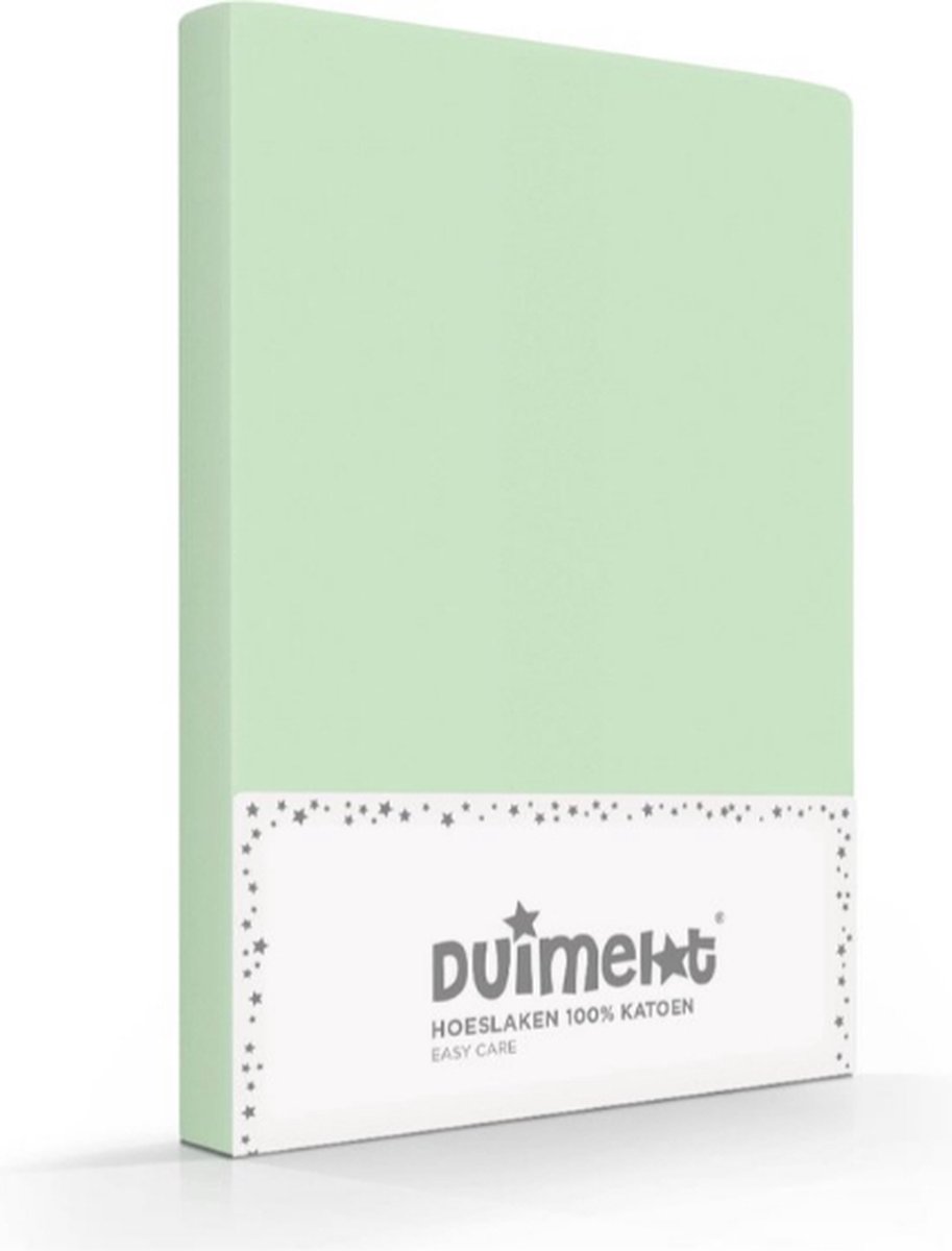 Duimelot kinderhoeslaken katoen groen - ledikant (60x120 cm) - fijn geweven - rondom elastiek