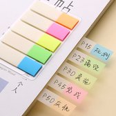 Akyol - Transparant sticky notes - transparante post Its - 150 memoblaadjes - zelfklevend - waterbestendig - herbruikbaar - 6 kleuren - 20x45mm
