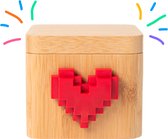 Lovebox  Kleur & Foto - Gepersonaliseerd cadeau - Beukenhouten box met een Pixel hart