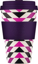 Ecoffee Cup Fancy Wang PLA - Koffiebeker to Go 400 ml - Purper Siliconen