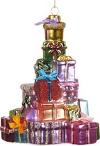 Boule de Noël Goodwill - Pile de cadeaux de Noël H 16 cm