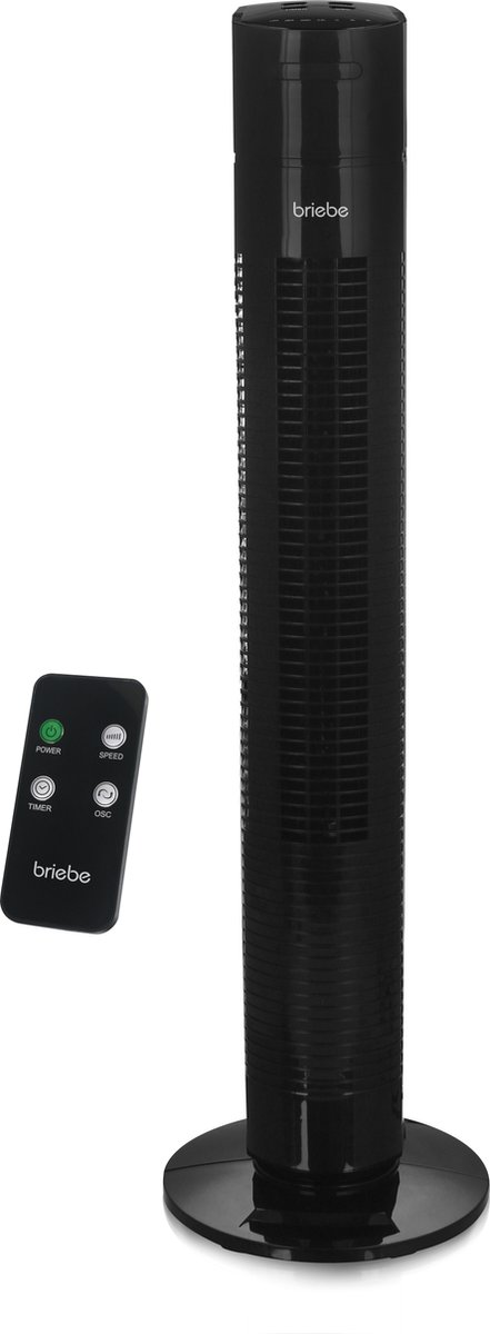 Briebe TFN-123015.1 - towerventilator 81cm met afstandsbediening - zwart - Briebe