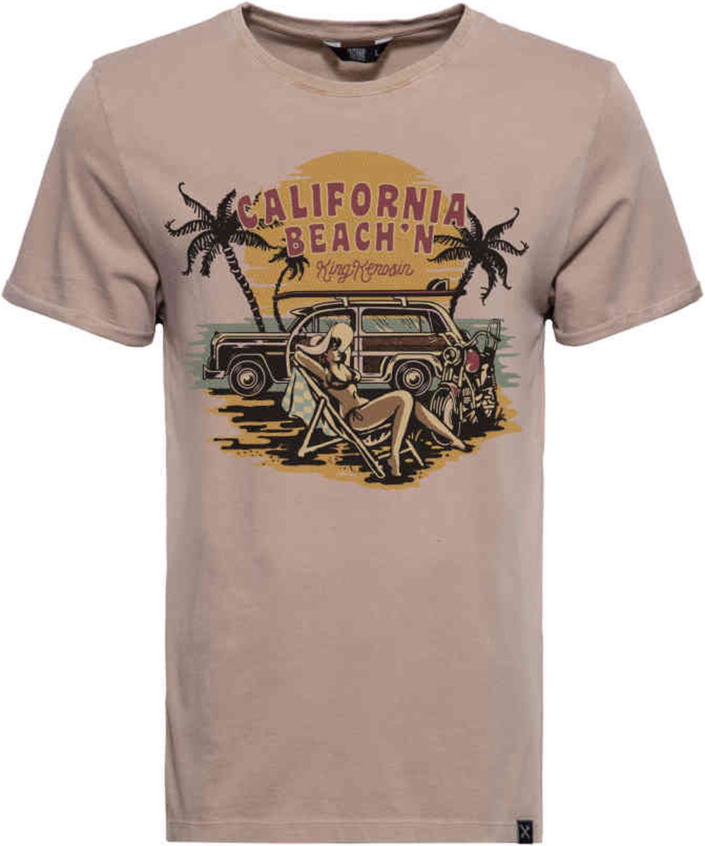 King Kerosin Heren Tshirt -XL- California Beach'n Multicolours
