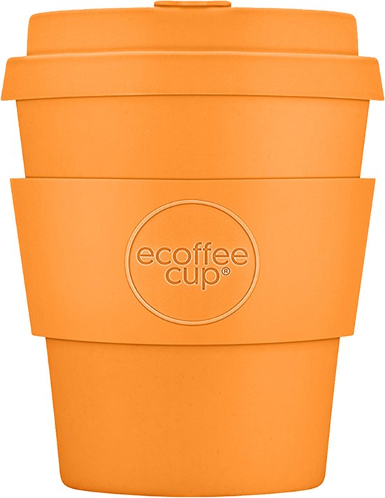 Ecoffee Cup Alhambra PLA - Koffiebeker to Go 240 ml - Oranje Siliconen