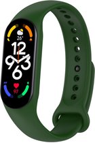 Siliconen Smartwatch bandje - Geschikt voor Xiaomi Mi Band 7 siliconen bandje - legergroen - Strap-it Horlogeband / Polsband / Armband