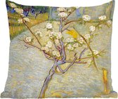 Sierkussens - Kussentjes Woonkamer - 45x45 cm - Perenboompje in bloei - Schilderij van Vincent van Gogh