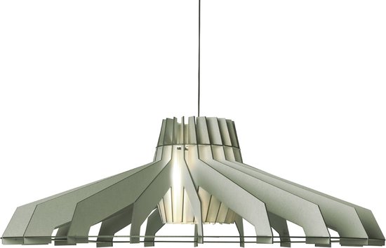 Van Tjalle en Jasper | Nikolamp Tesla XL hanglamp - Dirty Mint | Extra Groot | MDF (hout) - Laser gesneden | Mint Groen | E27 fitting | Dimbaar - Geschikt voor dimbare E27 LED lichtbron | Uniek Dutch Design Product | Gemaakt in Amsterdam