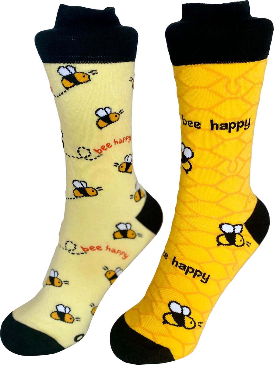 onfeet - missmatched - sokken - bee happy - bee - honey