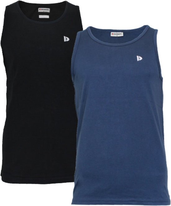 2-Pack Donnay Muscle shirt - Tanktop - Heren - Black/Navy - maat L