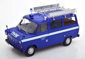 Het 1:18 Diecast model van de Ford Transit Bus THW Keulen met dakdrager van 1965. De fabrikant van het schaalmodel is KK Scale.This model is alleen online beschikbaar.