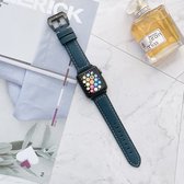Convient au bracelet Apple Watch 38 / 40 / 41 mm - Série 1 2 3 4 5 6 7 SE - Bracelet de montre Smartwatch iWatch - 38 mm 40 mm 41 mm - Fungus - Cuir PU - Blauw - Coutures
