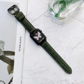 Fungus - Smartwatch bandje - Geschikt voor Apple Watch 38 / 40 / 41 mm - Series 1 2 3 4 5 6 7 8 9 SE iWatch - PU leer - Stiksel - Groen