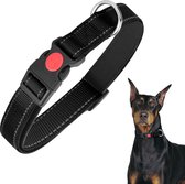 Nobleza Hondenhalsband - Verstelbaar - 40 tot 60 cm - Honden halsband - Zwart - L