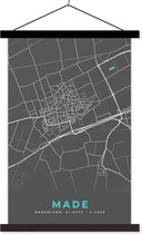 Porte-affiche avec affiche - Affiche scolaire - Fabriqué - Plan d'étage - Carte - Plan de la ville - 60x90 cm - Lattes noires