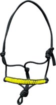 Touwhalster ‘Zigzag’ zwart-geel maat Full | zwart, geel, neongeel, speciaal neusstuk, black, cute, touwproducten